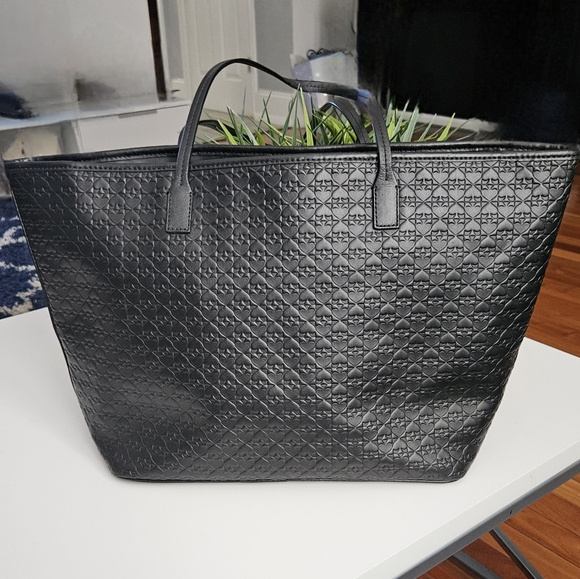 Kate Spade Embossed Black Leather Large Bag Tote  - Picture 7 of 15